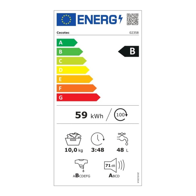 Πλυντήριο Ρούχων 10 Kg 1400 Στροφών 1750 W Bolero DressCode 2000 Au...