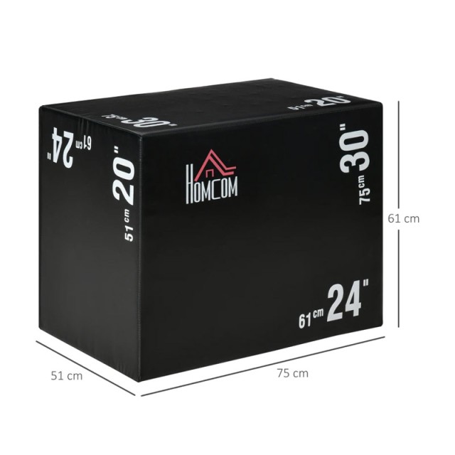 Πλειομετρικό Κουτί 3 σε 1 120 Kg 75 x 51 x 61 cm HOMCOM A93-052