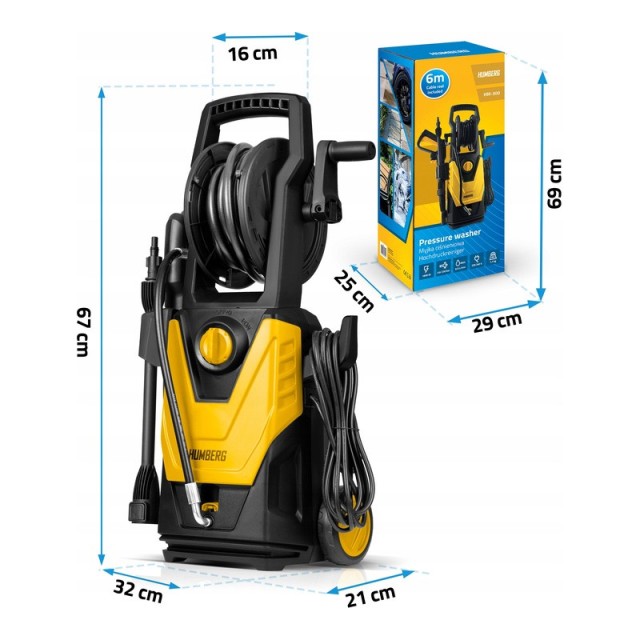 Πλυστικό Μηχάνημα Υψηλής Πίεσης 230 Bar 420 L /H 1800 W Humberg 530010