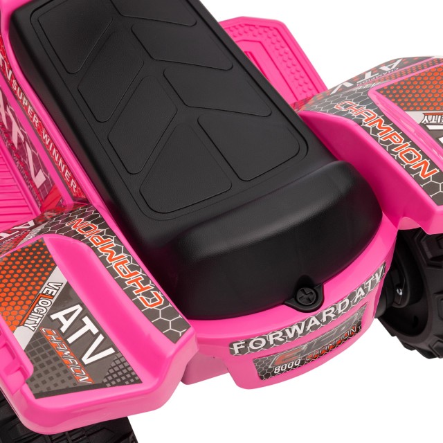 HOMCOM Electric Quad για παιδιά 18-36 μηνών με επαναφορτιζόμενη μπαταρία 6V, σε μέταλλο και PP, 70x42x45 cm, Ροζ 370-189V90PK
