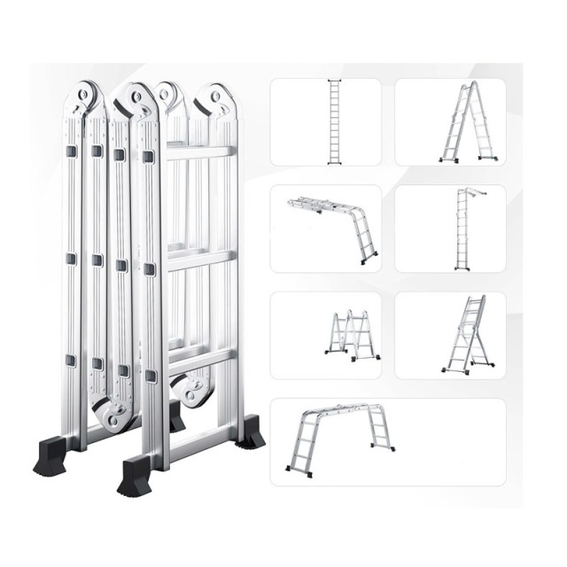Πολυμορφική Τηλεσκοπική Σκάλα Αλουμινίου 3.7 m Costway TH10023 Πολυμορφική Τηλεσκοπική Σκάλα Αλουμινίου 3.7 m Costway TH10023