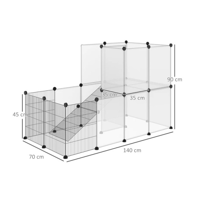Πολυμορφικό Κλουβί - Πάρκο Κατοικίδιων 140 x 70 x 90 cm PawHut D51-259