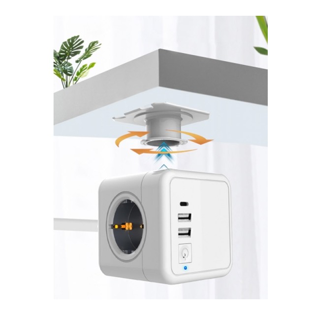 Πολύπριζο Κύβος 4 Θέσεων με 3 Θύρες USB Technaxx Power Cube TX-195