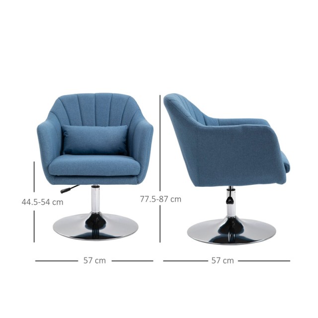 Πολυθρόνα 57 x 57 x 77.5-87 cm Χρώματος Μπλε HOMCOM 833-757V01BU