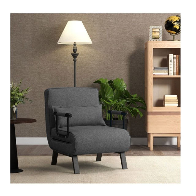 Πολυθρόνα - Κρεβάτι με Μαξιλάρι 65 x 79 x 79 cm Costway HV10417GR