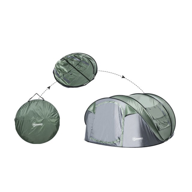 Pop Up Σκηνή Κάμπινγκ 4-5 Ατόμων 1000 mm 263.5 x 220 x 123 cm Outsu...