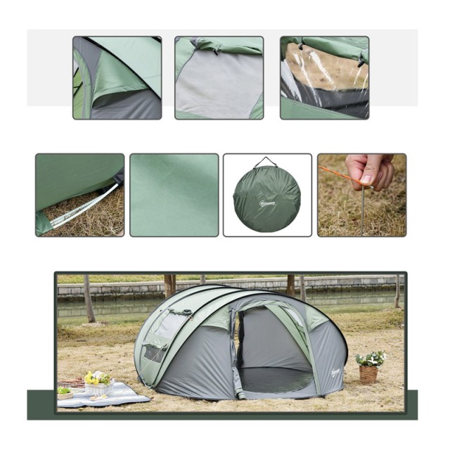 Pop Up Σκηνή Κάμπινγκ 4-5 Ατόμων 1000 mm 263.5 x 220 x 123 cm Outsunny A20-169