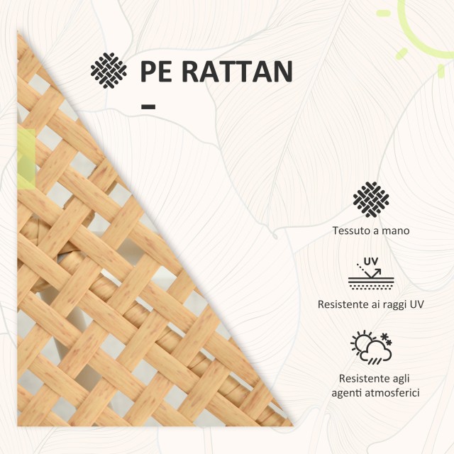 Boho Style Rattan Garden σετ με 2 καρέκλες με μαξιλάρια και στρογγυλό τραπέζι, κίτρινο 863-146V00YL