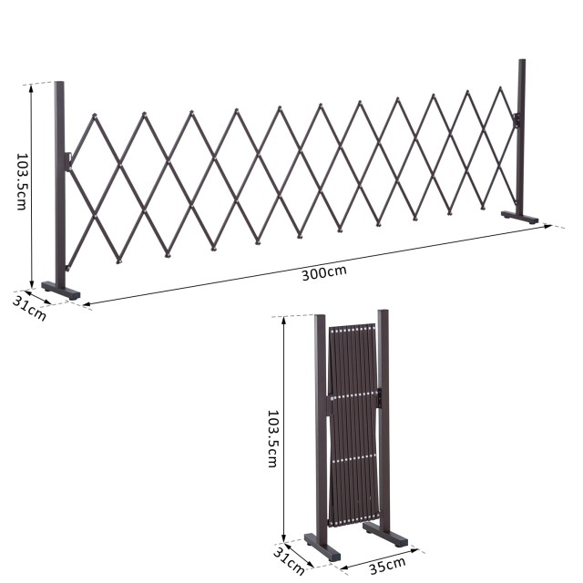 Outsunny Scissor Gate Fence Extendable Scissor Barrier 35-300cm Κήπ...