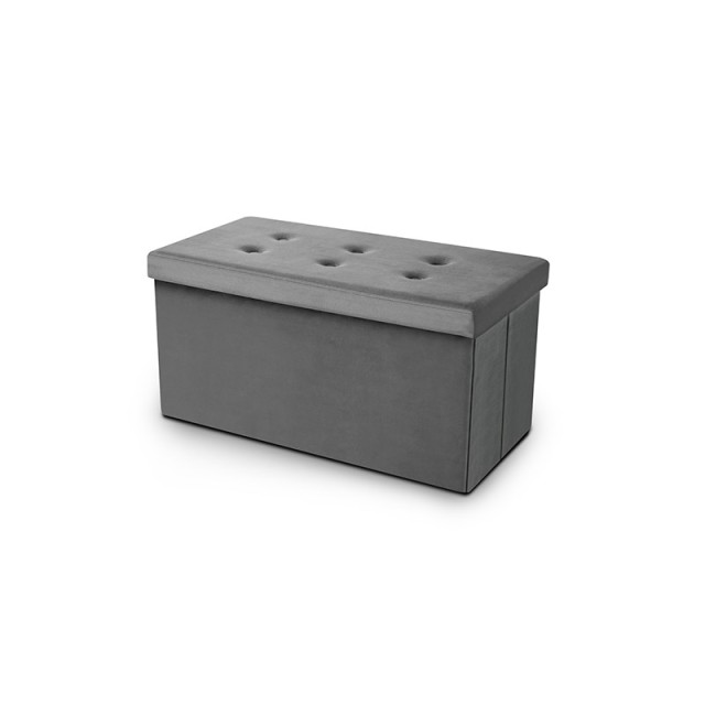 Πτυσσόμενο Σκαμπό με Αποθηκευτικό Χώρο 75 x 38 x 38 cm Χρώματος Γκρ...