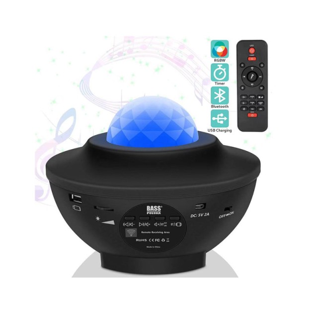 Προβολέας Αστεριών με Ηχείο Bluetooth και Τηλεχειριστήριο Χρώματος ...
