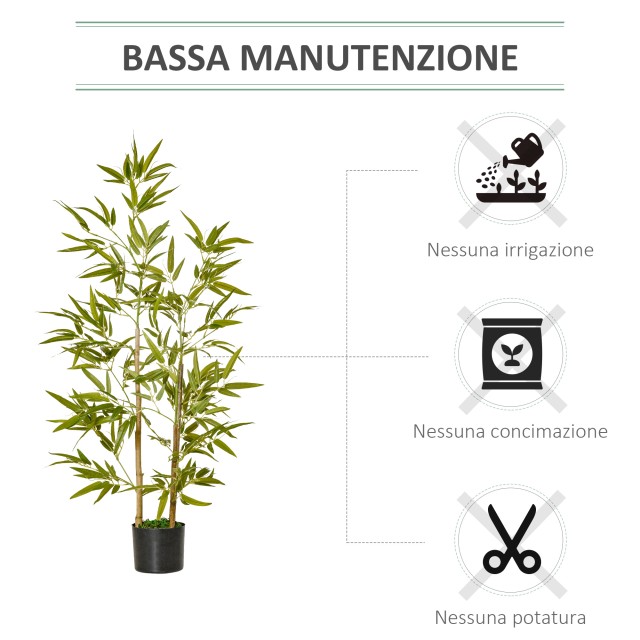 Τεχνητό Φυτό Bamboo σε Γλάστρα 120 cm HOMCOM 830-429