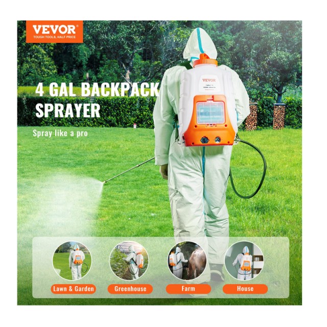 Ψεκαστήρας Πλάτης Μπαταρίας 90 PSI 12V 15 Lt VEVOR BBPPPPE416L12HNJ1V2