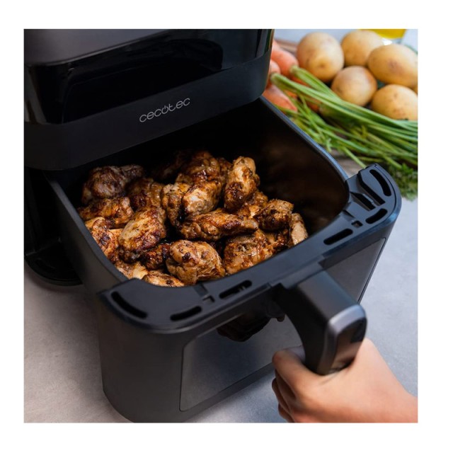 Ψηφιακή Φριτέζα Αέρος Χωρίς Λάδι 6 Lt 1300 W Χρώματος Μαύρο Cecofry Experience Window 6000 Cecotec CEC-04340