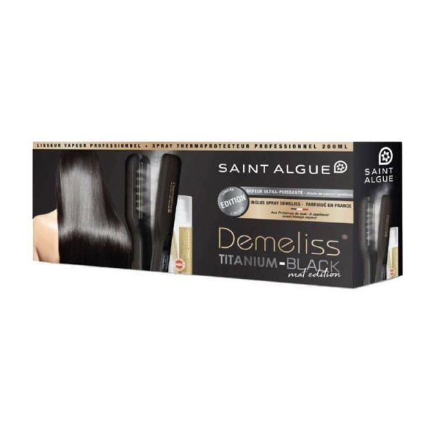 Ψηφιακή Πρέσα Μαλλιών Ατμού 230° C Demeliss Titanium Black Mat Edition Saint Algue 36973