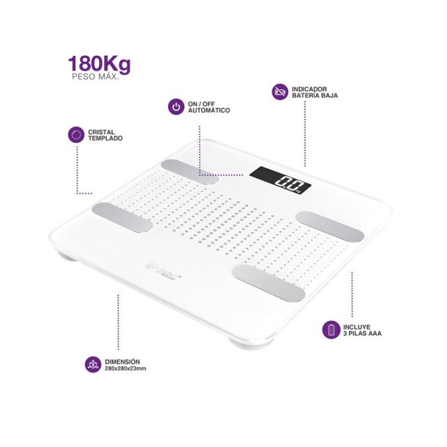Ψηφιακή Ζυγαριά Μπάνιου - Λιπομετρητής Χρώματος Λευκό Milak GSC 400...