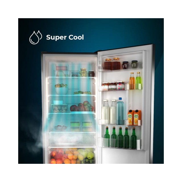 Ψυγείο Total NoFrost 322 Lt 59.5 x 63.5 x 185.5 cm Cecotec Bolero CoolMarket Combi 322 Inox D CEC-02423