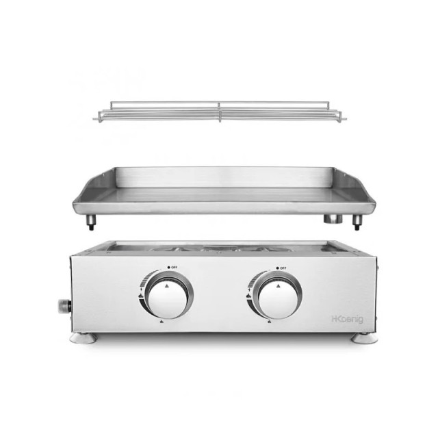 Ψησταριά Αερίου με 2 Καυστήρες Σχήματος U Inox H.Koenig PLX920
