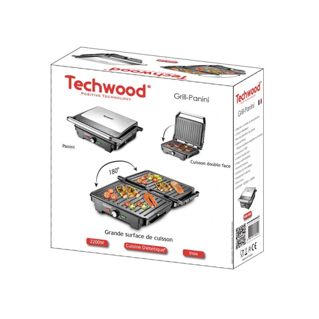 Ψηστιέρα - Γκριλιέρα Panini 2 σε 1 2200 W Techwood TGD-090