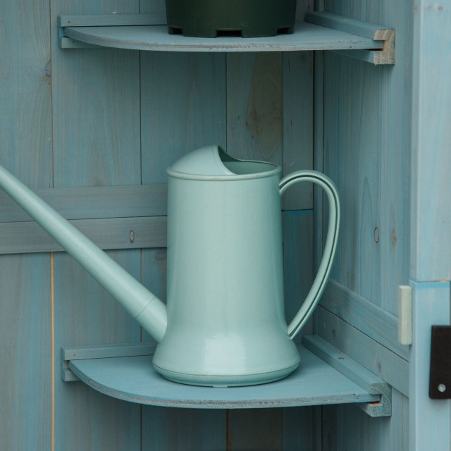 Outsunny Garden Shed Ξύλινη αποθήκευση εργαλείων με 3 ράφια, 77x54,2x179cm, Μπλε 845-209V01BU