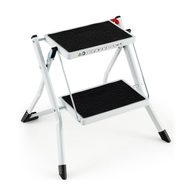 Πτυσσόμενη Σκάλα με 2 Σκαλοπάτια 50 x 49 x 45 cm Costway TJ10004WH