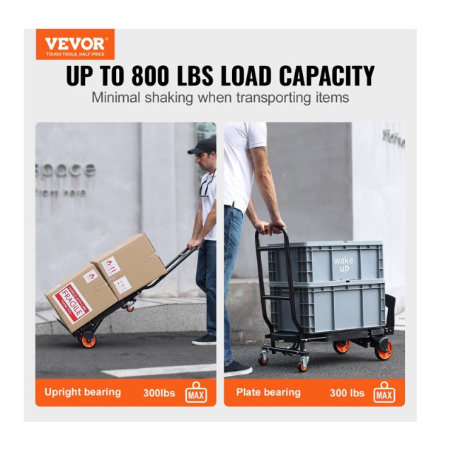 Πτυσσόμενο Καρότσι Μεταφοράς 2 σε 1 136 Kg VEVOR 840349968377