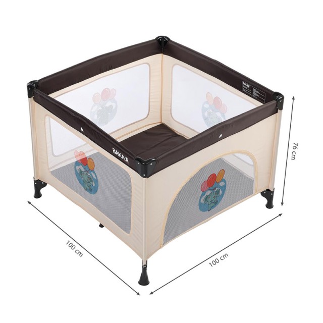 Πτυσσόμενο Παρκοκρέβατο 100 x 100 x 76 cm Bakaji 8057711883585