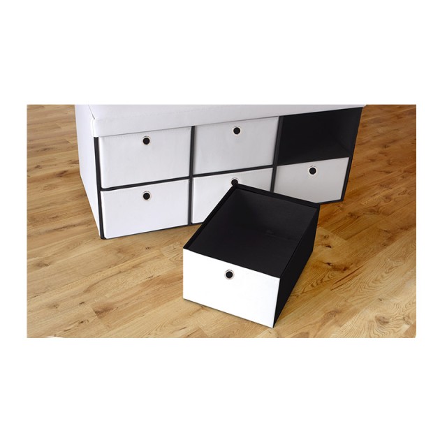 Σκαμπό Αποθήκευσης με 6 Συρτάρια 76 x 38 x 38 cm Χρώματος Άσπρο SPM...