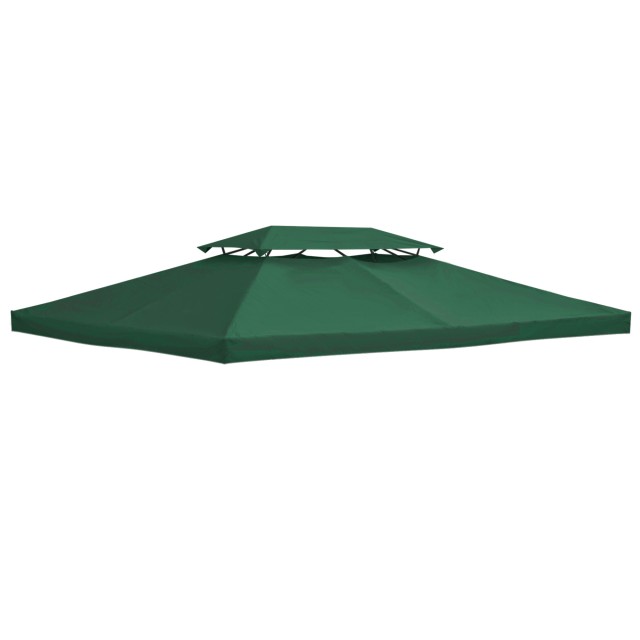 Outsunny 4x3m 2-Tier Polyester Gazebo κάλυμμα με ιμάντες και 10 οπές αποστράγγισης, πράσινο 84C-102GN