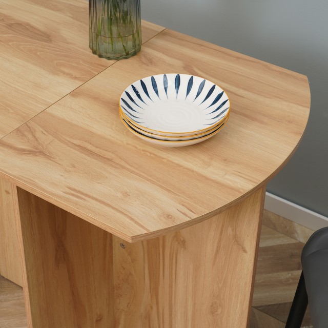 Πτυσσόμενο Ξύλινο Τραπέζι 90 x 60 x 74 cm Χρώματος Καφέ Ανοιχτό HOMCOM 835-650AK