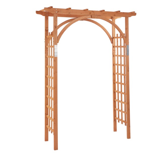 Πέργκολα Outsunny Wooden Garden Arch και Espalier για αναρριχητικά φυτά 845-457