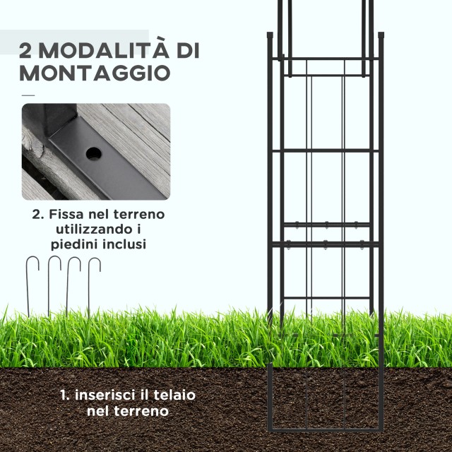 Outsunny Garden Arch για αναρριχητικά φυτά και διακοσμήσεις, μαύρο ...