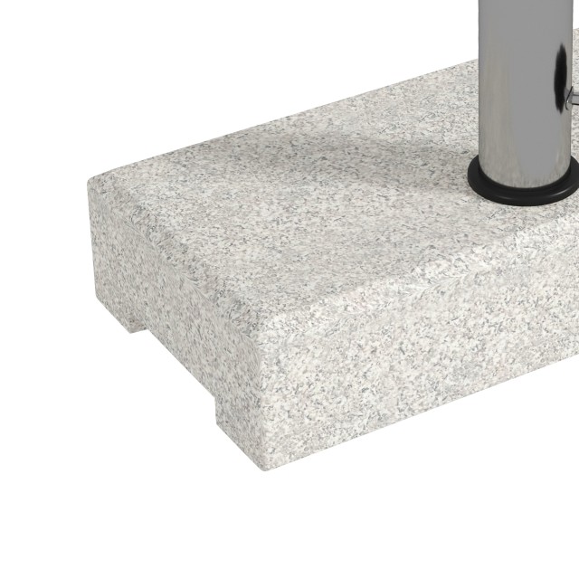 Βάση ομπρέλας κήπου Outsunny 25kg για πόλους Ø32mm, Ø38mm και Ø48mm, από γρανίτη και ανοξείδωτο χάλυβα, 45x22,5x40 cm, γκρι 84D-293V00GY