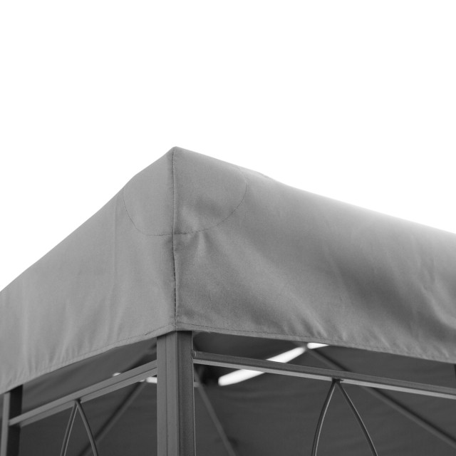 Outsunny 4x3m 2 Tier Polyester Gazebo κάλυμμα με ιμάντες και 10 οπές αποστράγγισης, γκρι 84C-102MX