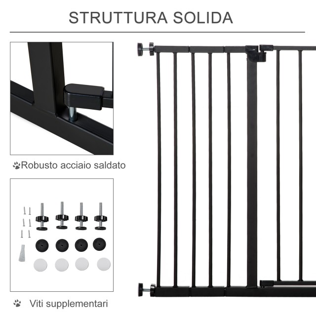 PawHut Extendable Dog Gate με βίδες και ευρύ άνοιγμα, σε μέταλλο κα...