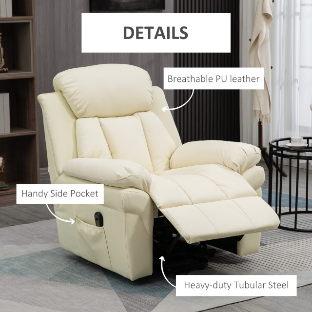 Πολυθρόνα HOMCOM Electric Lifter Relax με παχιά επένδυση και τηλεχειριστήριο, 96x93x105cm, κρέμα 713-013V91CW