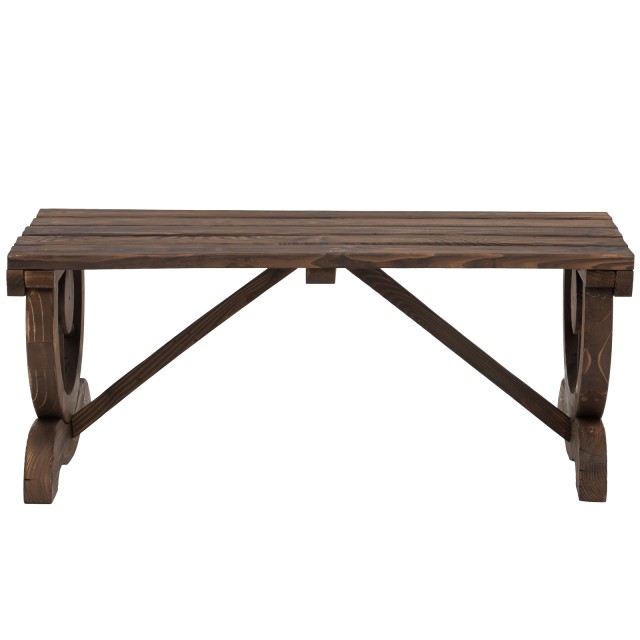Outsunny 2θέσιος πάγκος σε Burnt Effect Fire Wood 105x50x53cm 84B-410