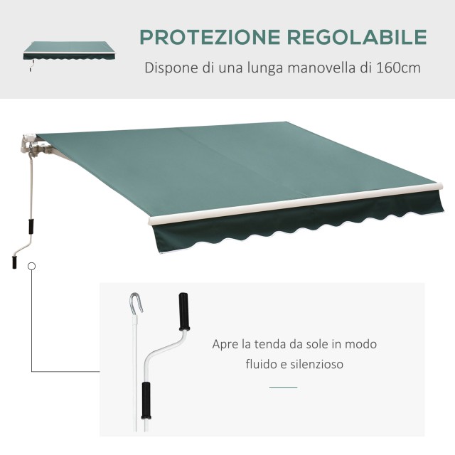 Εγχειρίδιο Outsunny Awning Roller Blind Επιτοίχιο Polyester Fabric 2.5? 2μ Πράσινο 100110-005G