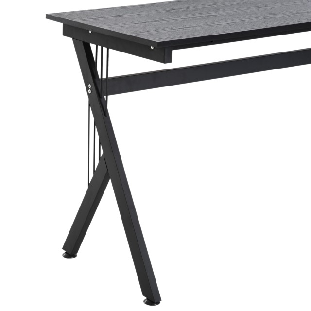 Γωνιακό γραφείο HomCom σε ξύλο, μαύρο, 155x130x76cm A2-0081
