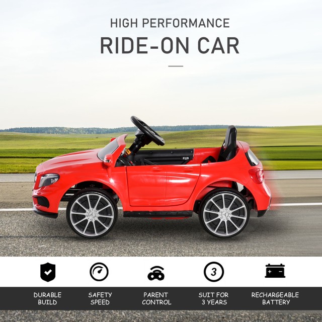 HOMCOM Electric Ride-On Toy Car για παιδιά 3+ ετών Mercedes GLA με τηλεχειριστήριο, προβολείς LED και μουσική, κόκκινο 370-066RD