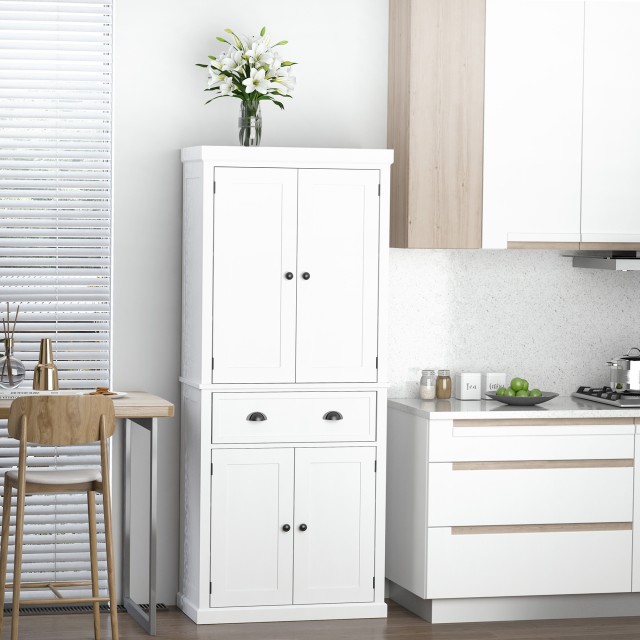 Ξύλινο Έπιπλο με 2 Ντουλάπια και 1 Συρτάρι 76 x 40.5 x 184 cm HOMCOM 835-115WT