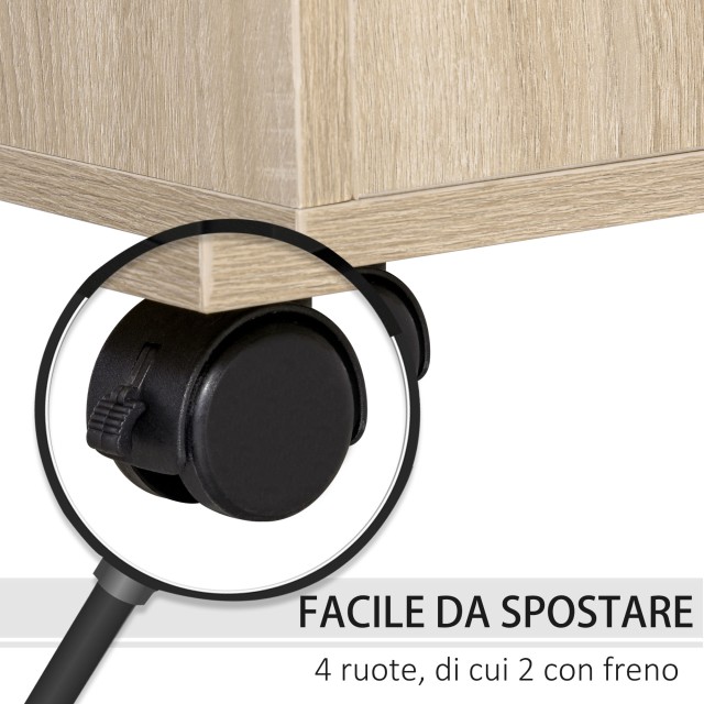 Vinsetto Mobile πολλαπλών χρήσεων με 4 ρόδες, δρυς, 80x40x72 cm 924-034AK