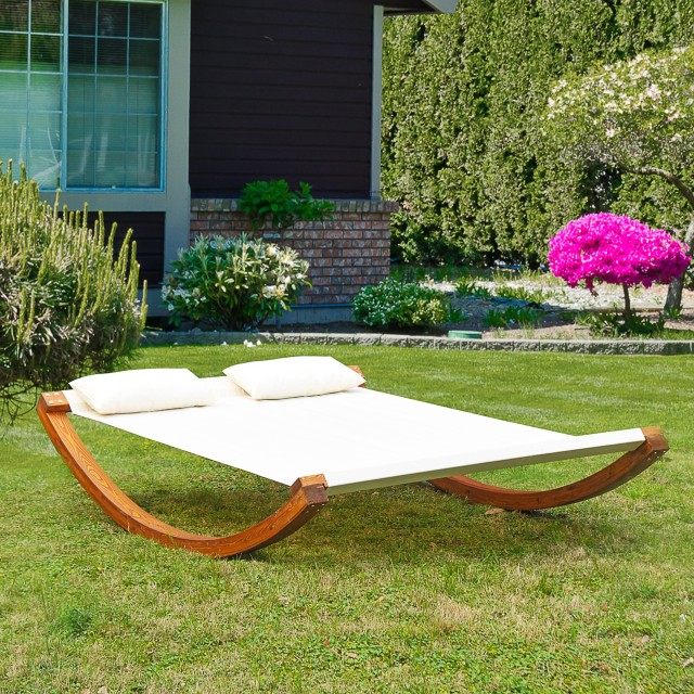 Outsunny Ξύλινη αιώρα κήπου από βαμβάκι για 2 άτομα 207 x 150 x 40 cm 01-0860