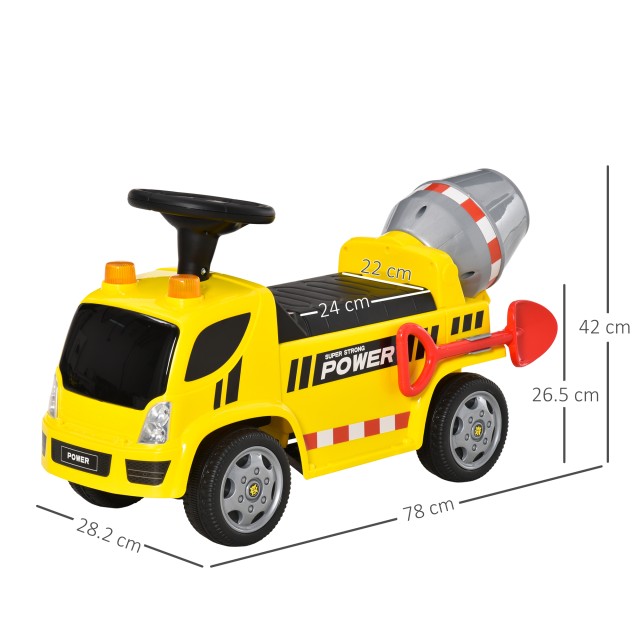 HOMCOM Ride-on Baby Car Et 18-36 Μηνών - Κίτρινο 370-186