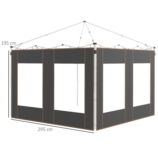 Σετ 2 Τοίχων Κιόσκι 3x6m και 3x3m από Ύφασμα Oxford με Παράθυρα και...