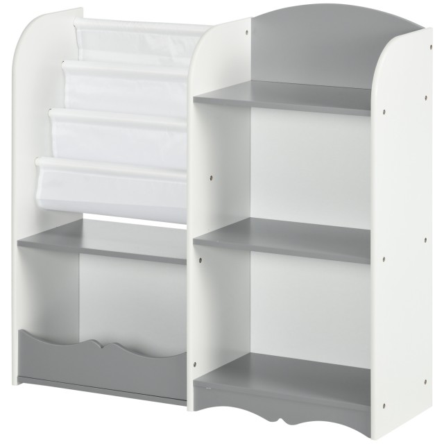 ZONEKIZ Παιδικό Παιχνίδι Ράφι με Ξύλινα Ράφια, 85x26x84cm, Γκρι 311-060V80GY