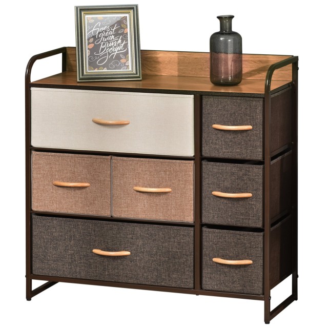 HOMCOM Συρταριέρα με 7 συρτάρια σε ύφασμα, 80x29x78,5cm, Ξύλο 831-406
