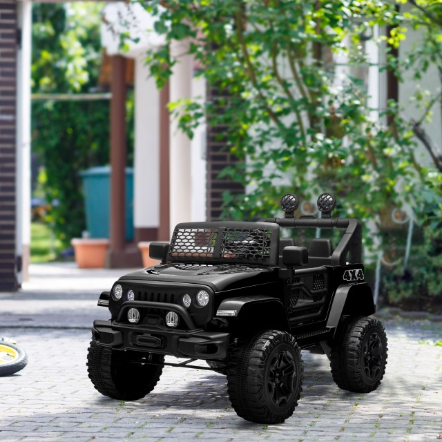 HOMCOM Ηλεκτρικό Αυτοκίνητο για Παιδιά 12V με Τηλεχειριστήριο και Χειροκίνητη Οδήγηση, Μαύρο 370-150V90BK