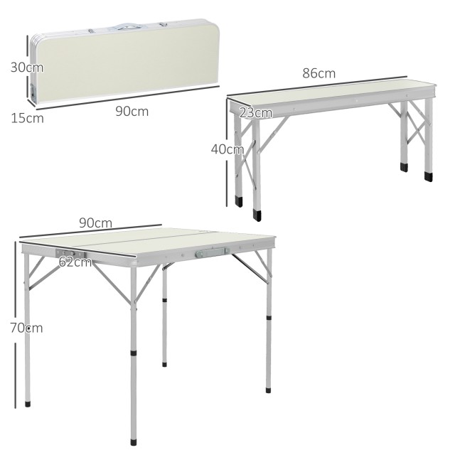 Τραπέζι πικνίκ  Πτυσσόμενο 90x62x70 cm με 2 Πάγκους εξωτερικού χώρο...