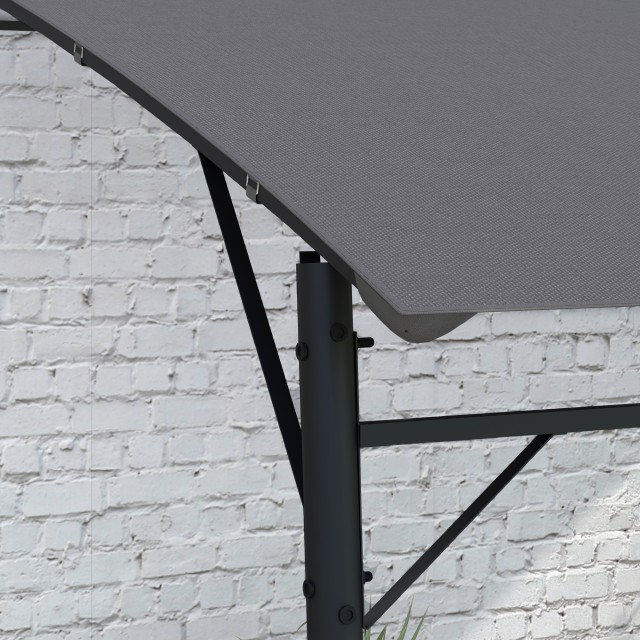 Outsunny Pergola Gazebo με 3 οπές αποστράγγισης, σε μέταλλο και πολυεστέρα, 400x296x200/262 cm, σκούρο γκρι 84C-471V00CG